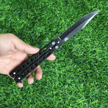 Navaja Mariposa Balisong De Acero – Plegable Con Seguro Para Trucos Y Colección