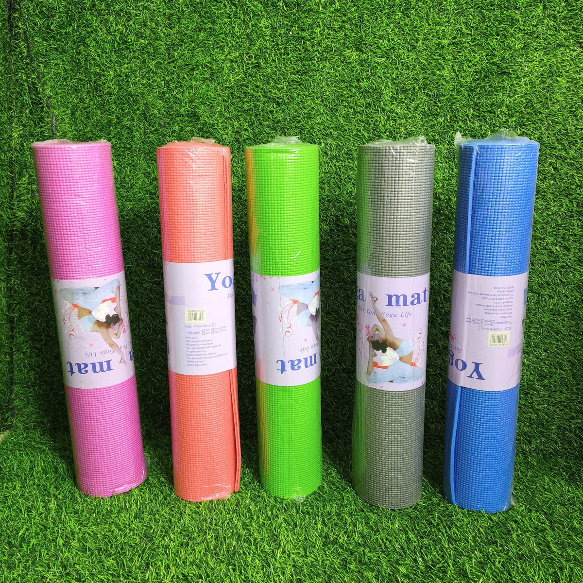 Alfombra Mat De Yoga PVC – Colchoneta Liviana Para Pilates, Estiramientos Y Ejercicio En Casa O Gimnasio