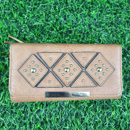 Billetera Larga De Dama En Cuero PU Con Borla Y Placa Dorada – Cartera Con Porta Tarjetas Y Monedero