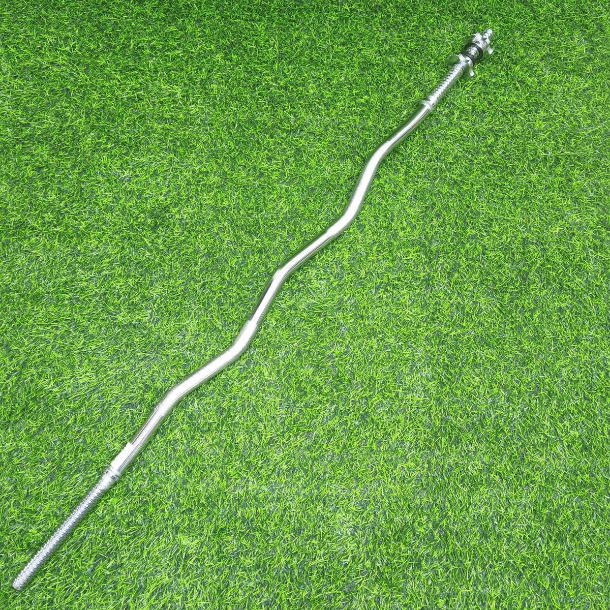 Barra Z 120cm Para Pesas – Rosca De 1 Pulgada Con Seguros Metálicos Tipo Mancuerna Estandar