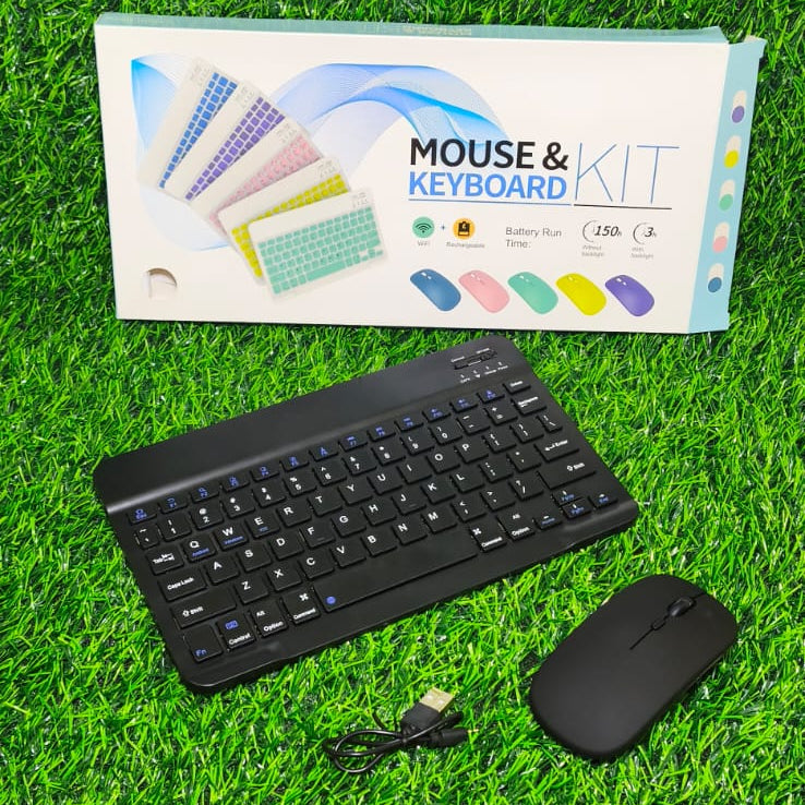 Kit Teclado Y Mouse Bluetooth Recargable – Inalámbrico Ultradelgado Para Tablet, Celular Y PC