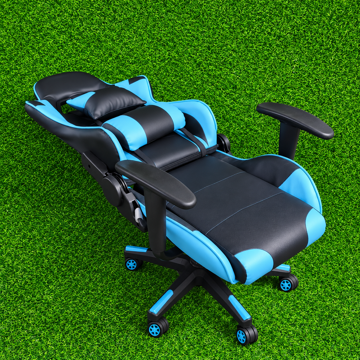 Silla Gamer Reclinable 100% reclinable – Diseño Deportivo Con Almohadilla Lumbar Y Soporte Cervical