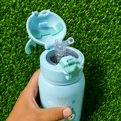 Termo Infantil 500ml De Acero Inoxidable Con Sorbete – Botella Térmica Con Bolso Y Correa