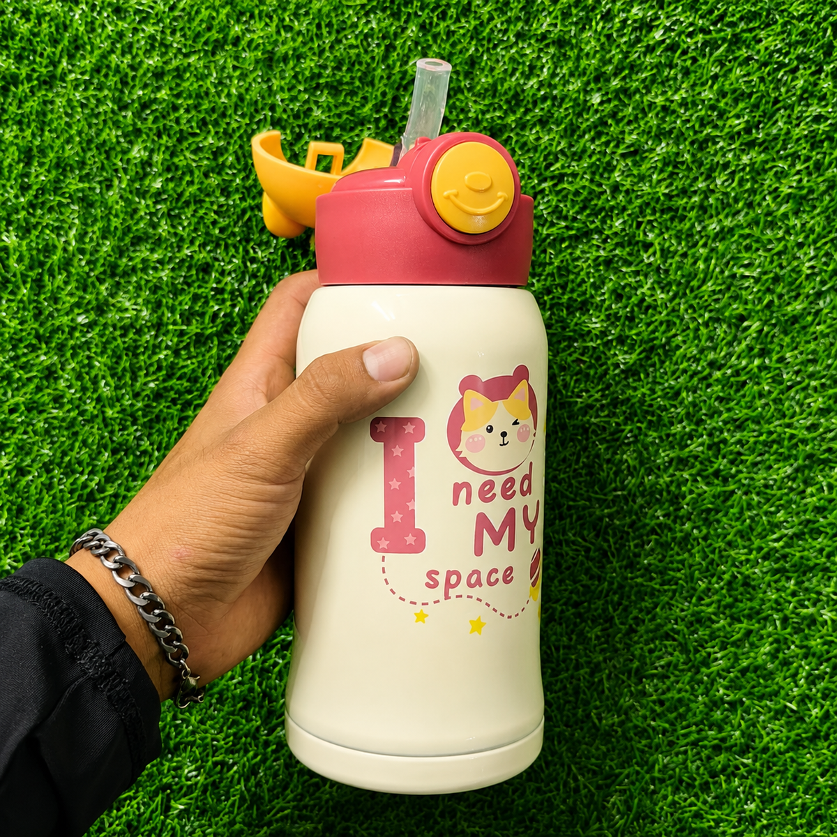 Termo Infantil 500ml De Acero Inoxidable Con Sorbete – Botella Térmica Con Bolso Y Correa