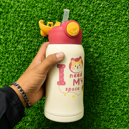 Termo Infantil 500ml De Acero Inoxidable Con Sorbete – Botella Térmica Con Bolso Y Correa