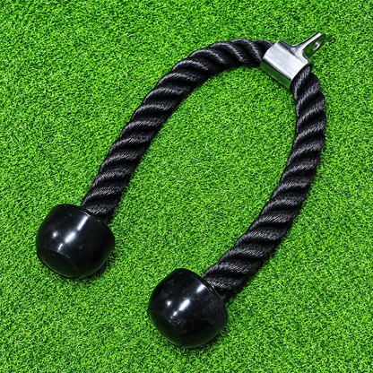 Cuerda Cabo Para Tríceps 70 Cm Para Polea De Gimnasio - Agarre De Nylon Y Tope Antideslizante