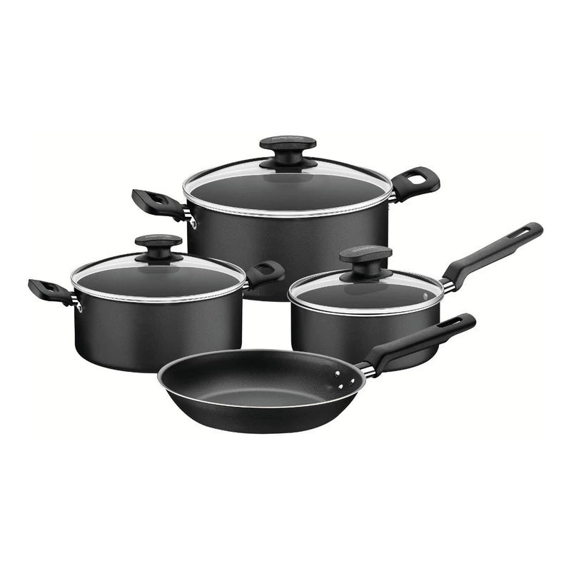 Juego De Ollas Tramontina Loreto 7 Piezas Antiadherente – Set De Cocina Con Tapas De Vidrio Y Sartén