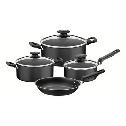 Juego De Ollas Tramontina Loreto 7 Piezas Antiadherente – Set De Cocina Con Tapas De Vidrio Y Sartén