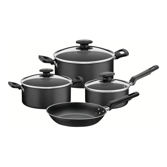 Juego De Ollas Tramontina Loreto 7 Piezas Antiadherente – Set De Cocina Con Tapas De Vidrio Y Sartén