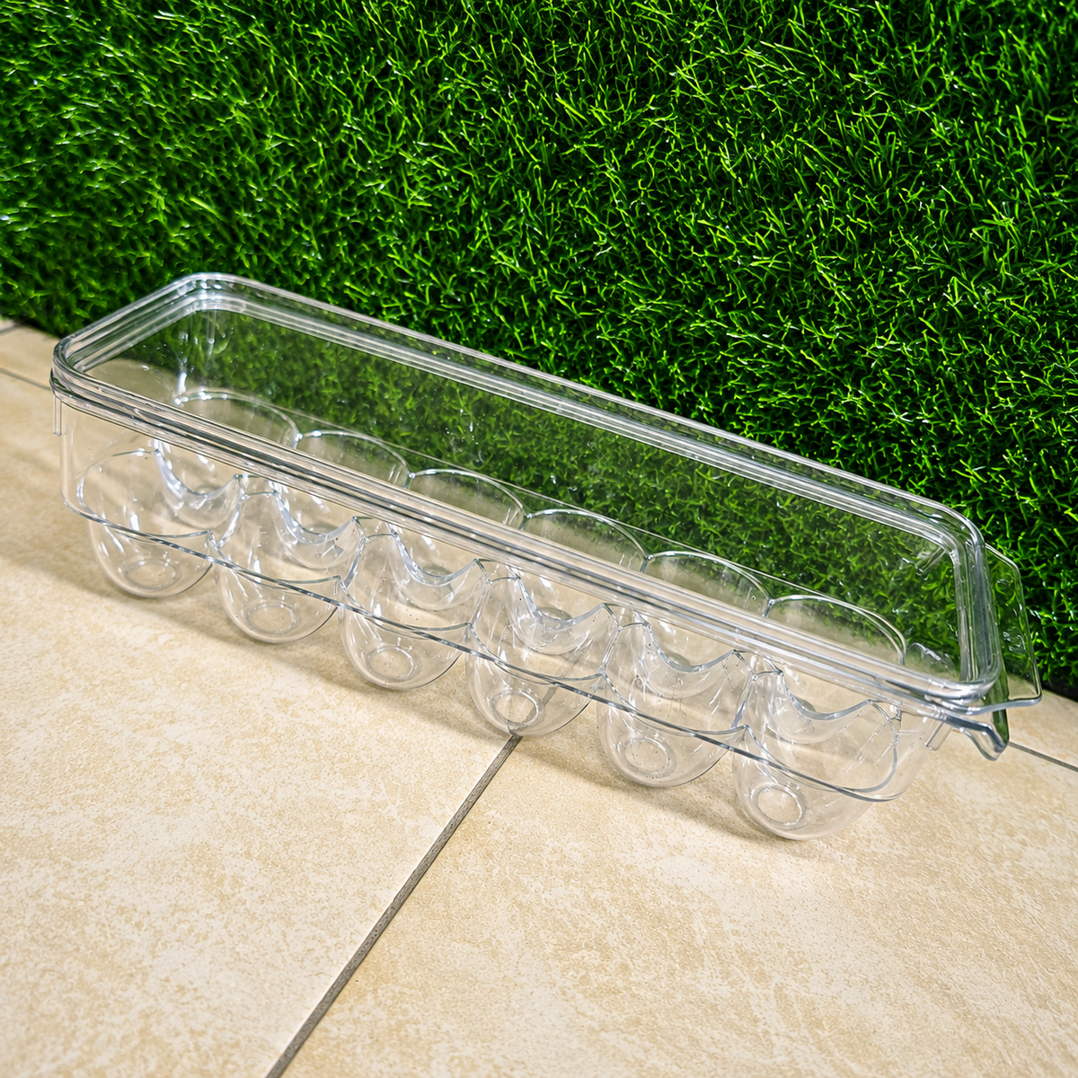 Organizador Contenedor De 12 Huevos Con Tapa – Transparente Apilable Y Sin BPA Para Refrigerador