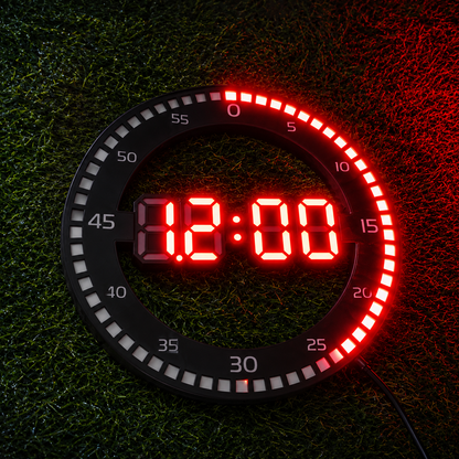 Reloj Digital Redondo LED 3D De Pared O Escritorio – Pantalla Grande Con Hora, Fecha Y Alarma