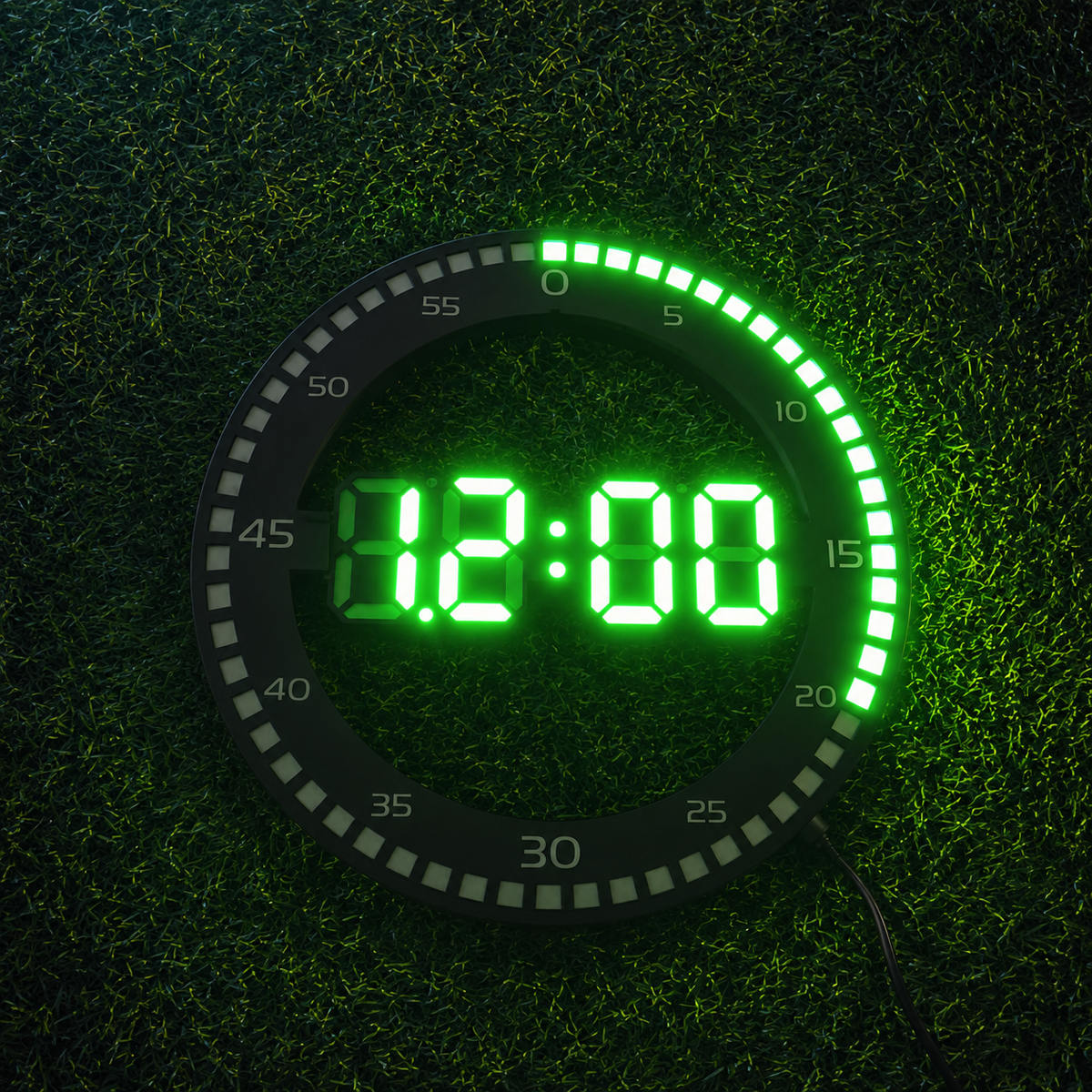 Reloj Digital Redondo LED 3D De Pared O Escritorio – Pantalla Grande Con Hora, Fecha Y Alarma