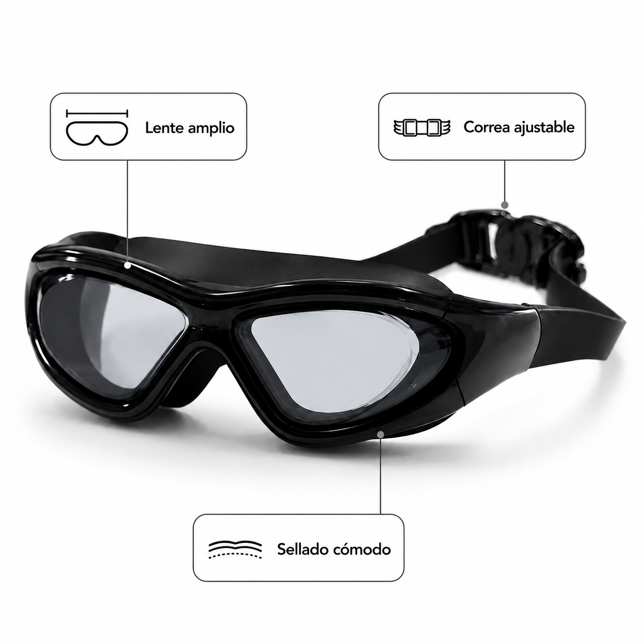 Gafas de Natación con Correa Ajustable para Piscina y Entrenamiento