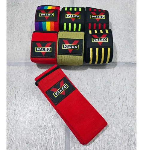 Rodilleras De Compresión Elásticas Valeo Para Halterofilia – Par De Vendas Ajustables Para Sentadillas, Pesas Y Entrenamiento De Alto Impacto