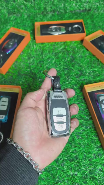 Llavero Encendedor Recargable Tipo Control Automotriz – Diseño Metálico Con Correa (Varios Modelos Automotrices)