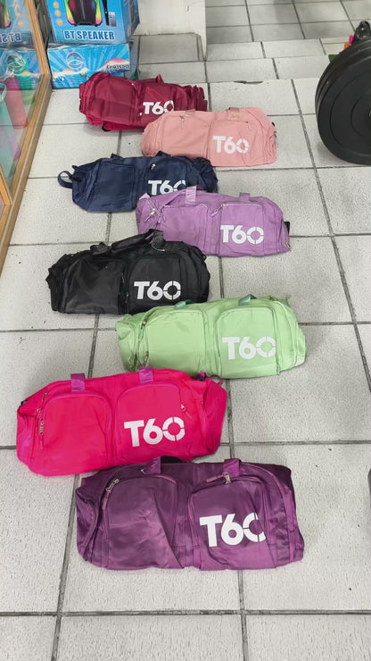 Bolso T60 Deportivo 3 En 1 Con Compartimento Para Zapatos – Mochila Y Bandolera Para Gimnasio Y Viajes
