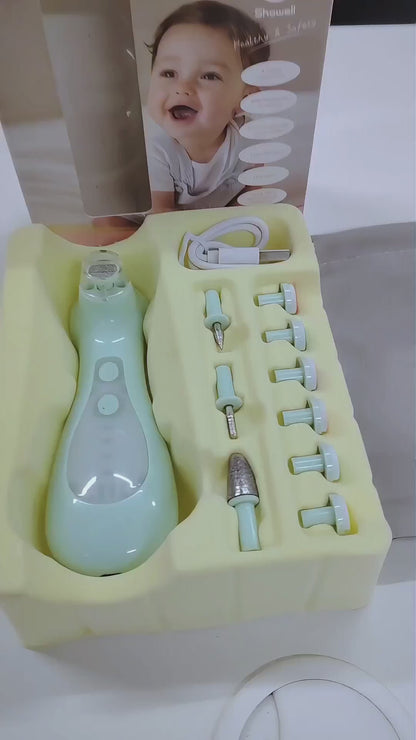 Cortaúñas Eléctrico Para Bebé – Lima Suave Recargable Con 6 Almohadillas Intercambiables Y Estuche Para Manicure Infantil