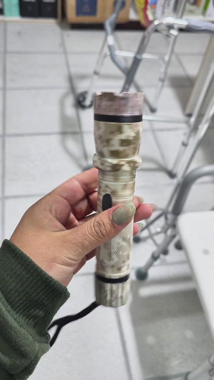 Linterna Táser Camuflaje LED Recargable Militar – Linterna De Defensa Personal Con Alta Potencia Y Cargador Incorporado