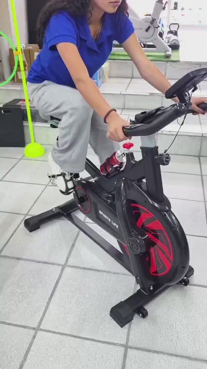 Bicicleta Estática De Spinning SportsLife – Volante 10 KG Con Panel Digital Y Suspensión Trasera