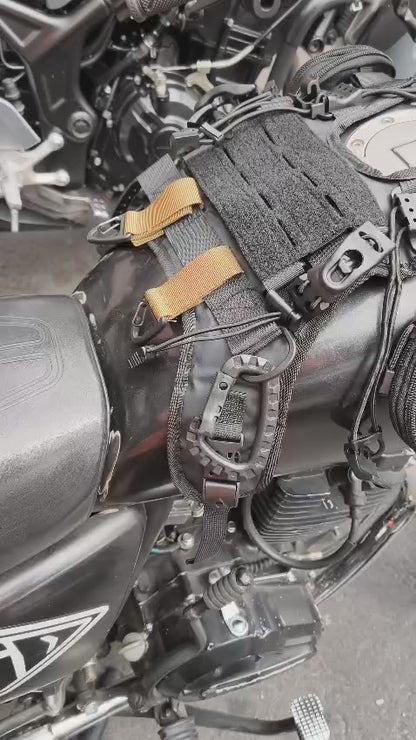 Mochila De Tanque Para Moto Con Sistema MOLLE – Arnés Ajustable Con Bolsas Y Accesorios Para El Motociclista