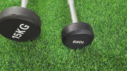 Barra Recta Encauchada De Peso Fijo – Mancuerna Tipo Barra Para Gimnasio, Entrenamiento De Fuerza y Cross Training