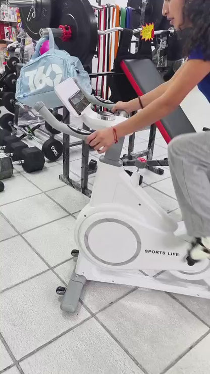 Bicicleta Estática De Spinning Magnética SportsLife – Bluetooth, Panel LED Y Aplicación Móvil