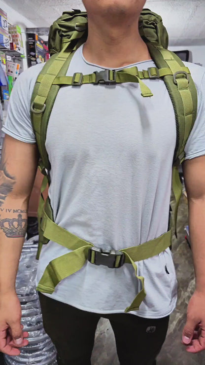 Mochila Tula Táctica 65L Impermeable – Tipo Policial/Militar Para Camping, Viajes Y Supervivencia Outdoor