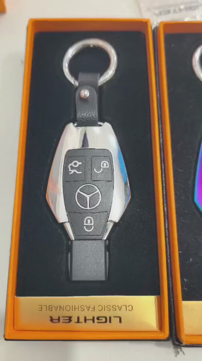 Llavero Encendedor Recargable Tipo Control Automotriz – Diseño Metálico Con Correa (Varios Modelos Automotrices)