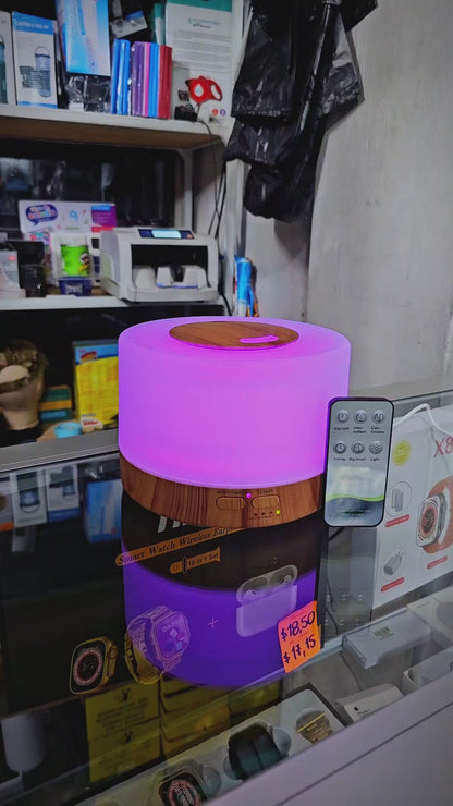 Humidificador 500 Ml Con Luz Led Y Control Remoto – Difusor Ultrasónico Para Aromaterapia Y Purificación De Ambientes