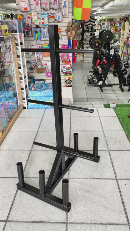 Rack Porta Pesas Estandar – Soporte Metálico Para Discos Y Barras Con Capacidad De 300 Kg