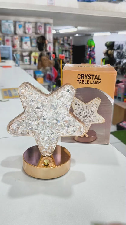 Lámpara Decorativa De Mesa En Forma De Estrella – Cristal Led Recargable Con Regulador De Intensidad Y Luz Cálida O Blanca