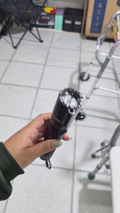 Linterna Táctica Led Recargable Con Láser Y Táser – Alta Resistencia De Aluminio Con 5 Modos De Funcionamiento