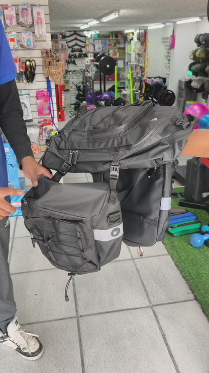 Mochila Portaequipajes 3 En 1 Para Moto – Alforjas Laterales Y Bolsa Superior Impermeable