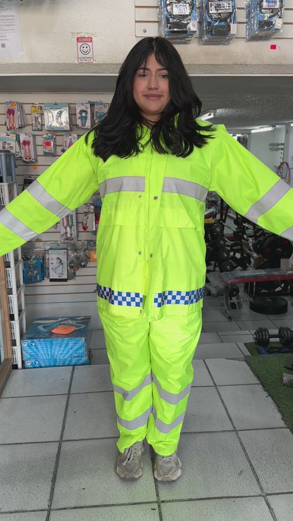 Traje De Lluvia Reflectante Con Malla Interna – Chaqueta Y Pantalón Impermeables De Alta Visibilidad Para Trabajo