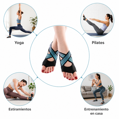 Medias de Yoga Antideslizantes con Correa Cruzada para Pilates y Entrenamiento