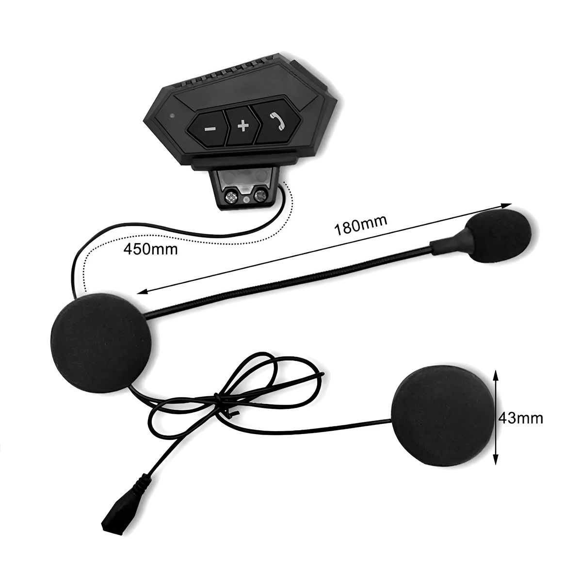  Auriculares Bluetooth para motocicleta, BT-S2, intercomunicador  de casco de motocicleta hasta 3 ciclistas 1000 M, sistema de comunicación  de casco compatible con manos libres/música estéreo/FM/GPS/MP3 (micrófono  de auge, individual